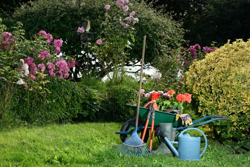 Sustainable garden maintenance with separated recyclable materials